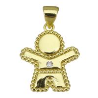 Cubic Zirconia Micro Pave Brass Pendant, plated, fashion jewelry & DIY & for woman & with cubic zirconia, golden Approx 3.5mm 