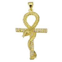 Cubic Zirconia Micro Pave Brass Pendant, plated, fashion jewelry & DIY & for woman & with cubic zirconia, golden Approx 3.5mm 