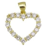 Cubic Zirconia Micro Pave Brass Pendant, Heart, plated, fashion jewelry & DIY & for woman & with cubic zirconia Approx 3.5mm 