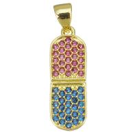 Cubic Zirconia Micro Pave Brass Pendant, plated, fashion jewelry & DIY & for woman & with cubic zirconia Approx 3.5mm 