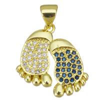 Cubic Zirconia Micro Pave Brass Pendant, Footprint, plated, fashion jewelry & DIY & for woman & with cubic zirconia Approx 3.5mm 