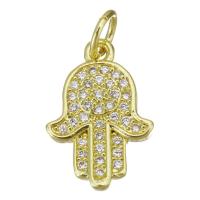 Cubic Zirconia Micro Pave Brass Pendant, plated, fashion jewelry & DIY & for woman & with cubic zirconia, golden Approx 3mm 