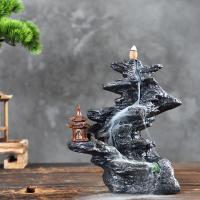 Incense Smoke Flow Backflow Holder Ceramic Incense Burner, Stone Powder, handmade, for home and office & durable 