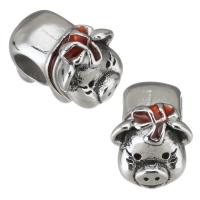 Stainless Steel Beads, 316 Stainless Steel, Pig, enamel, original color Approx 4.5mm 