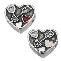 Stainless Steel Beads, 316 Stainless Steel, Heart, plated, enamel & blacken Approx 4.5mm 