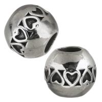 Edelstahl Perlen, 316 Edelstahl, rund, Schwärzen, 10x9x10mm, Bohrung:ca. 4.5mm, 50PCs/Tasche, verkauft von Tasche