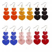 Fashion Create Jewelry Earring, Synthetic Leather, with Zinc Alloy, for woman 65mm 