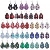 Christmas Earrings, Synthetic Leather, with Zinc Alloy, for woman 