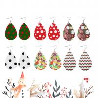 Boucles d'oreilles de Noël, Cuir synthétique, avec alliage de zinc, pour femme, plus de couleurs à choisir Vendu par lot