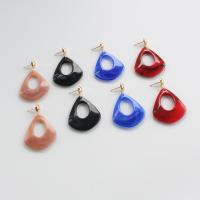 Resin Drop Earring, with Zinc Alloy, gold color plated, for woman nickel, lead & cadmium free 