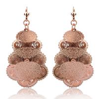 Brass Lever Back Earring, rose gold color plated, for woman 