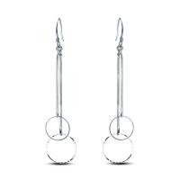 Brass Drop Earring, silver color plated, for woman 