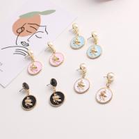 Plastic Pearl Zinc Alloy Earring, with Plastic Pearl, fashion jewelry 