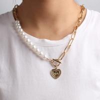 Zinc Alloy Necklace, with Plastic Pearl, fashion jewelry 