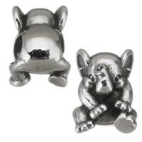Stainless Steel European Beads, 316 Stainless Steel, Elephant, silver color plated, blacken Approx 4.5mm 