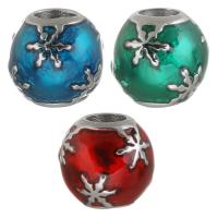 Stainless Steel European Beads, 316 Stainless Steel, silver color plated, enamel Approx 4mm 