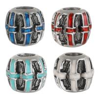 Stainless Steel European Beads, 316 Stainless Steel, silver color plated, enamel & blacken Approx 4.5mm 