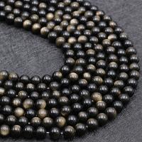 Gold Obsidian Beads, Round, polished  Approx 15.4 Inch 