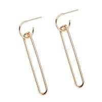 Brass Drop Earring, gold color plated, DIY & for woman, 50mm 