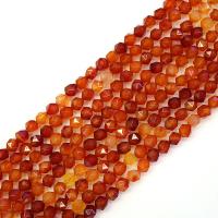 Natural Red Agate Beads, Rhombus, DIY & faceted, reddish orange 