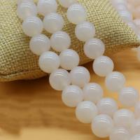 Perla de ágata blanca natural, Ágata blanca, Esférico, pulido, Bricolaje & diverso tamaño para la opción, Blanco, Vendido por Sarta