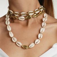 Shell Zinc Alloy Necklace, with Shell, fashion jewelry 