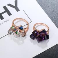 Crystal Zinc Alloy Finger Ring, plated, fashion jewelry & for woman & with cubic zirconia 