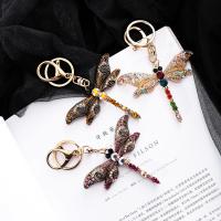 Zinc Alloy Key Clasp, Dragonfly, fashion jewelry & Unisex & with rhinestone 
