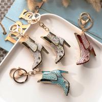 Zinc Alloy Key Clasp, Shoes, fashion jewelry & Unisex & with rhinestone 