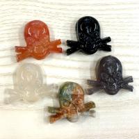 Mixed Agate Pendants, Natural Stone, Skull & Unisex Approx 1.5mm 