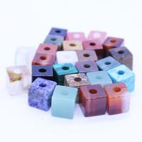 Perles de pierre gemme mixte, Pierre naturelle, cube, DIY, couleurs mélangées, 16mm, Vendu par PC