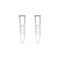 Brass Drop Earring, platinum color plated, for woman, 45mm 