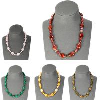 Gemstone Necklaces, polished & for woman 8*5mm,18*13mm Approx 19.68 Inch 