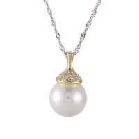 Sterling Silver Pendants, 925 Sterling Silver, with Plastic Pearl, fashion jewelry & for woman 