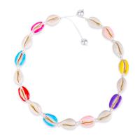 Shell Necklace, for woman & enamel, multi-colored .5 Inch 