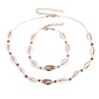 Shell Necklace, with Zinc Alloy, gold color plated & for woman 
