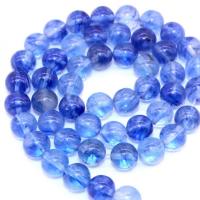Gefärbte Quarz Perlen, Blauer Quarz, poliert, DIY & verschiedene Größen vorhanden, blau, verkauft von Strang