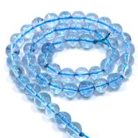 Gefärbte Quarz Perlen, Blauer Quarz, rund, poliert, DIY & verschiedene Größen vorhanden, blau, verkauft von Strang
