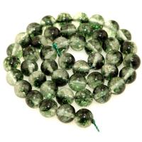 Phantom Quarz Perlen, Grüner Phantomquarz, rund, poliert, DIY & verschiedene Größen vorhanden, grün, verkauft von Strang