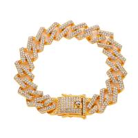 Cubic Zirconia Micro Pave Brass Bracelet, with Cubic Zirconia, fashion jewelry 21cm   15mm 