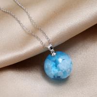 Resin Zinc Alloy Necklace, with Resin, plated, fashion jewelry & for woman 20mm 
