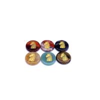 Кабошоны из драгоценных камней, Природный камень, Плоская круглая форма, различные материалы для выбора, Много цветов для выбора, 25mm, продается PC