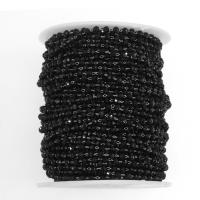 Stainless Steel Ball Chain, 304 Stainless Steel, with plastic spool, DIY, black 