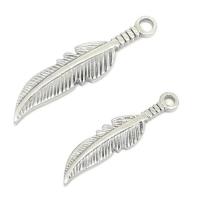 Stainless Steel Feather Pendant, polished 