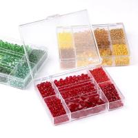 Perles de verre mixte, avec Boîte en plastique, rectangle, Placage, DIY, plus de couleurs à choisir Vendu par boîte