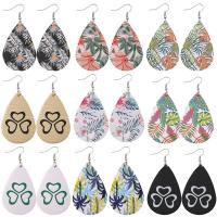 Fashion Create Jewelry Earring, Zinc Alloy, with Synthetic Leather, fashion jewelry 