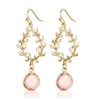 Crystal Drop Earring, Zinc Alloy, with Crystal, fashion jewelry 