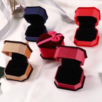 Plastic Ring Box, with Flocking Fabric, plated, durable & dustproof 