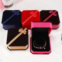 Plastic Bracelet Box, with Flocking Fabric, plated, durable & dustproof 