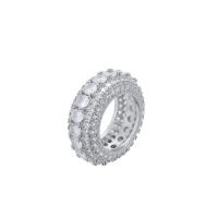 Cubic Zirconia Micro Pave Brass Finger Ring, Round, plated, fashion jewelry & micro pave cubic zirconia 